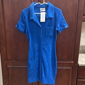 Vacancy Blue Terry Cloth Dress
